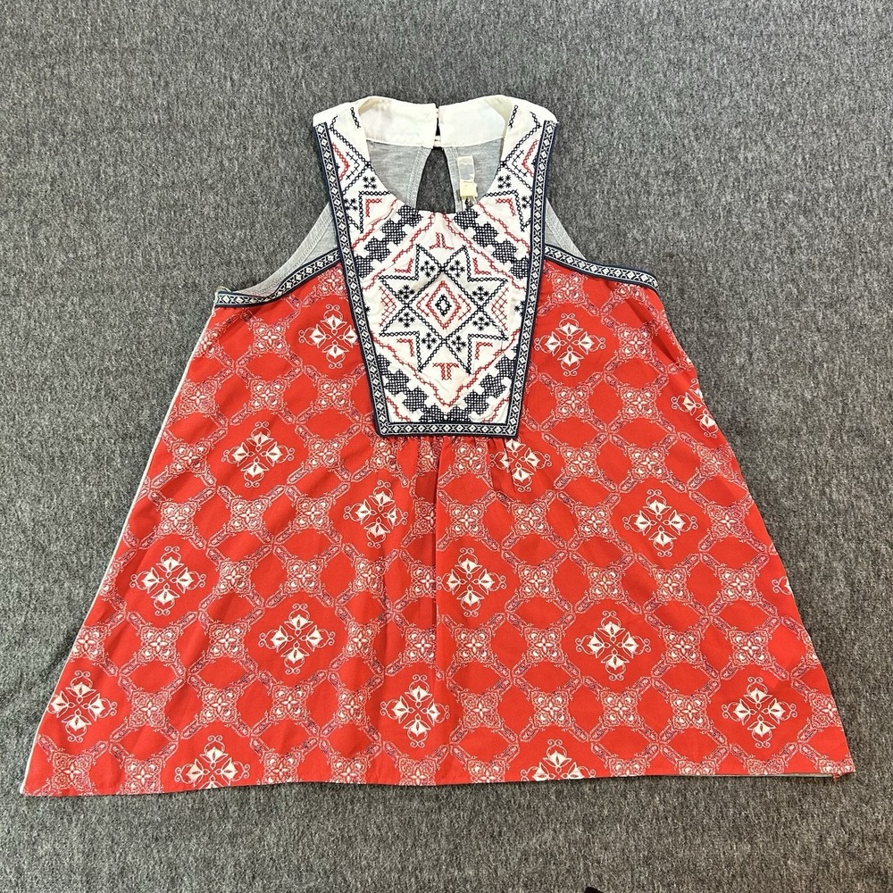 Jolt Tank Top Women's XS Floral Embroidered Aztec Tribal Summer